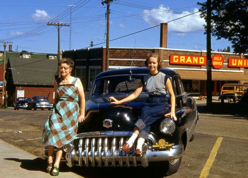 Downtown with Granny (Tupper Lake, New York. 1950)