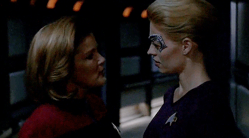lonely-night: captain kathryn janeway &amp; seven of nine; facing each otherbonus:
