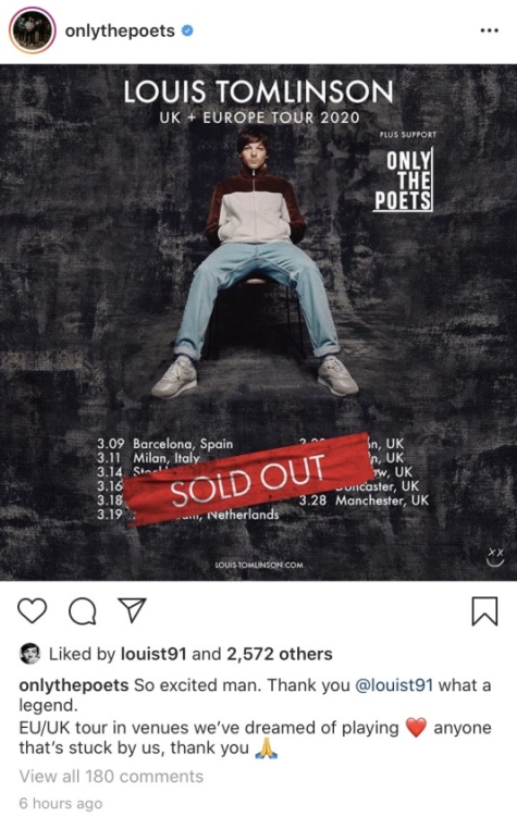Louis’ recent like on Instagram - 27/2