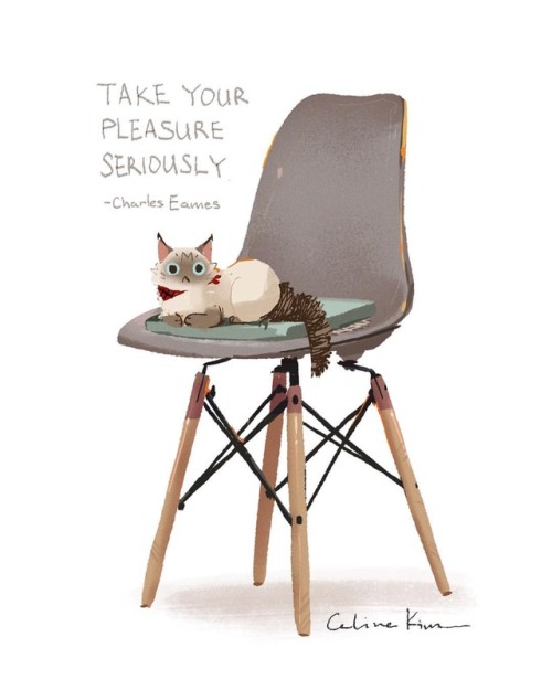 celine-kim:I’ve been buying some Eames chair themed artworks and felt like doing one for mysel