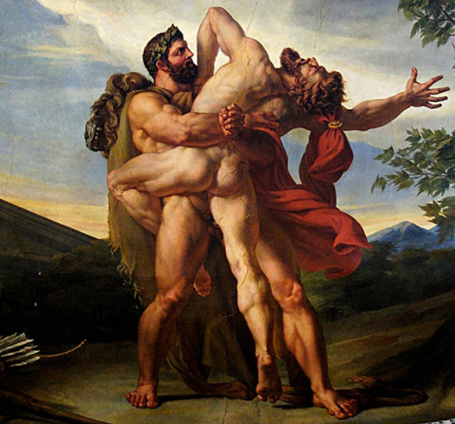 absurdlakefront:The Earth (The Fight Between Hercules and Antaeus)Louis Charles Auguste Couder, 1819