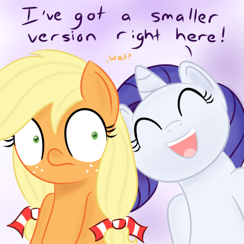 askfillyrarity:  Smaller version in question: http://just-ask-filly-applejack.tumblr.com/  X3 I ship it! <3