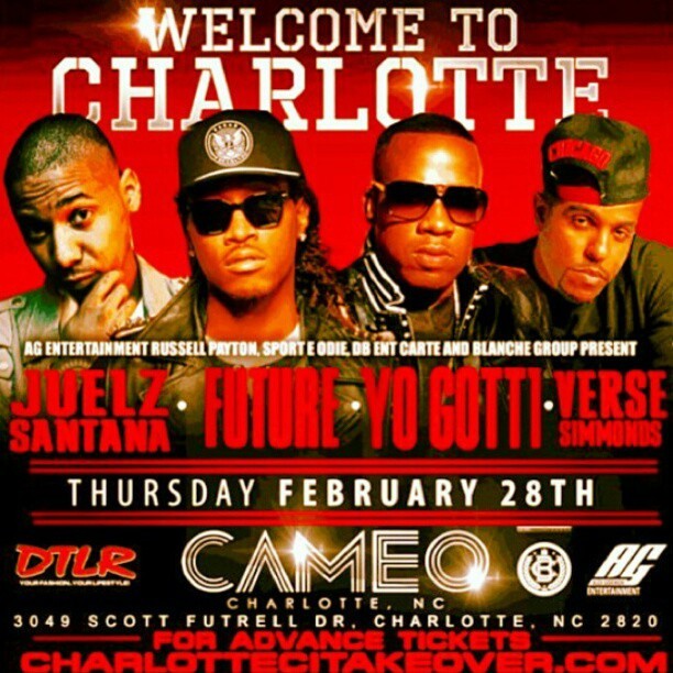 Thursday Feb 28 #Charlotte NC #ciaa kickoff #juelz #future #yo_gotti #verse_Simmonds