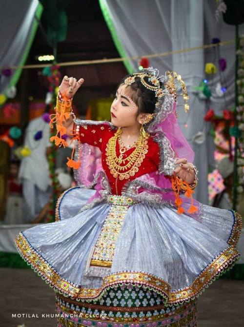Little Radha, a meitei girl dances a Rasa Lila, Manipur, photo by Motilal Khumangha