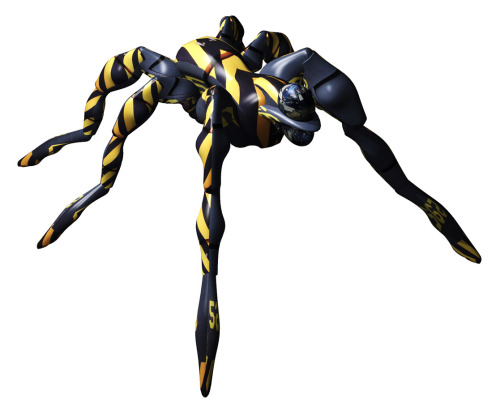 Spidery industrial mobility suits for giant posthuman factory workers. There&rsquo;s a bit of ant, w