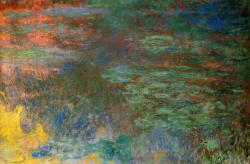 artist-monet:  Water Lily Pond, Evening (right panel), Claude Monet