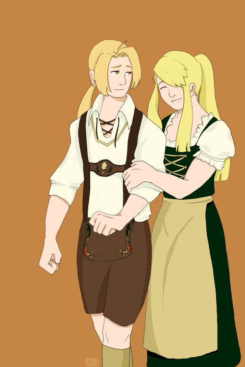 FMA Fashion Week Day Five - Ed and Winry go to a Foreign Festival (Something like Oktoberfest). Base