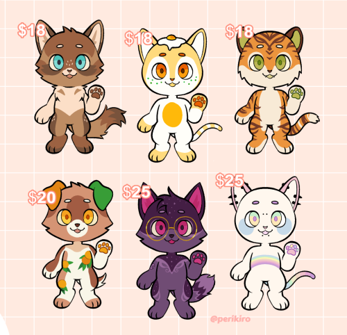  A set of chibi adopts I made using my new base!! Prіces are on the image, please send an ask or mes