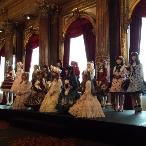 Models from the AP fashion show today at the tea party in Paris. They showed their new fall collecti