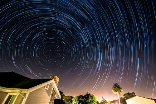 Star trails and meteor over Santa Barbara js