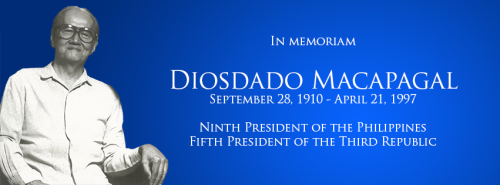 Today, April 21, marks the 17th death anniversary of President Diosdado Macapagal, who died of heart failure on this day in 1997. He was the ninth President of the Philippines, and the fifth President of the Third Republic.
Learn more about President...