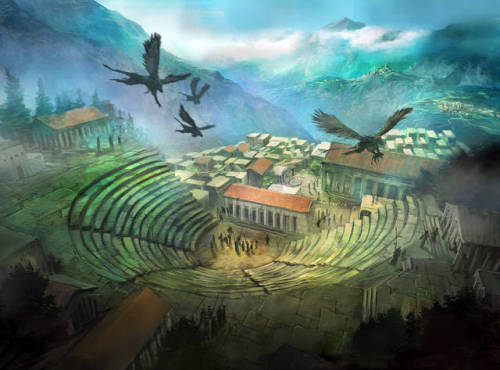ellakay69: Ilustrations of Ancient Greek cities made by jbrown67 1 - Delphi 2 - Thebes 3 - Olympia 4