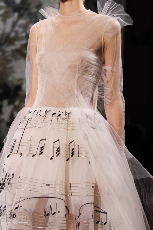 jai-by-joshua: White crisscross tulle bodice dress with hand-embroidered musical notes to Giuseppe V