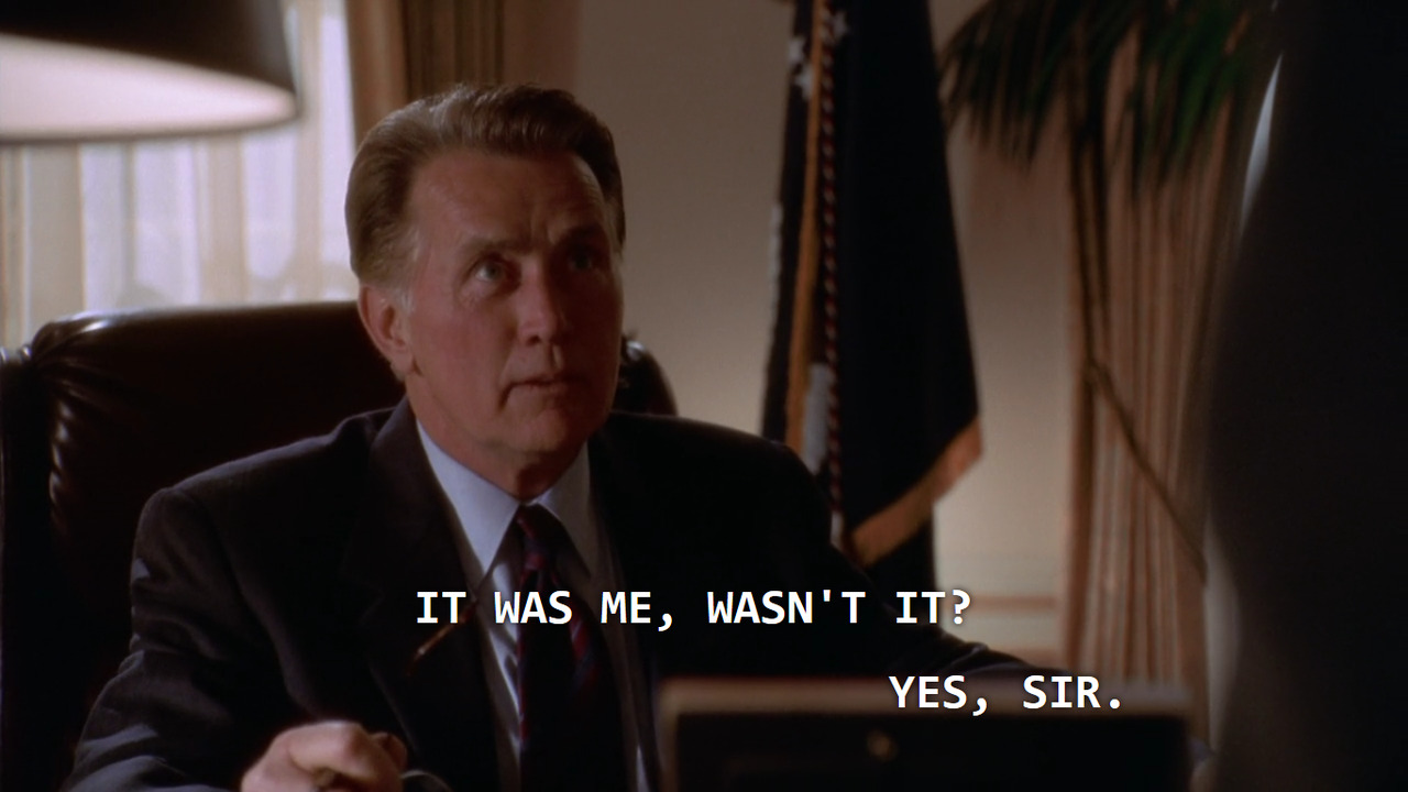 starspangledbanner27: Bartlet: What plaid flannel-wearing, cheese-eating yahoo of