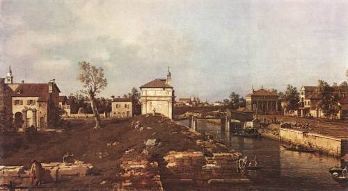 artist-canaletto: The Brenta Canal at Padua, 1741, CanalettoMedium: oil,canvas