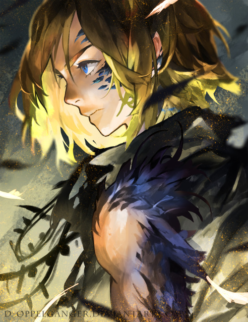 midorynn:Painted a fanart of Howl mid transformation ;v;