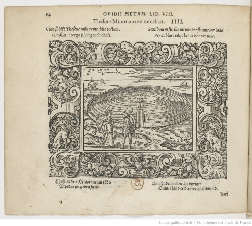 Theseus Minotaurum interficit. (Gravure) - Les Métamorphoses d’OvideGraveur: Virgil Solis