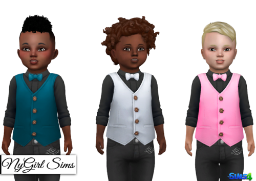Button Up with Vest and Bowtie. I took the outfit that came with Seasons I think? And cut it do