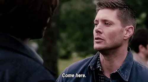 electricmonk333: 8x01 || 11x23 || 12x22 My favourite type of brother hug is when Dean asks for it.