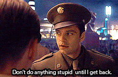 thursdaysangel-tuesdaysdemon:   thranduilthegreat:  What if right before Bucky walked away in this part of The Winter Soldier  (x) he whispered to Steve    what if you just shut the fuck up 