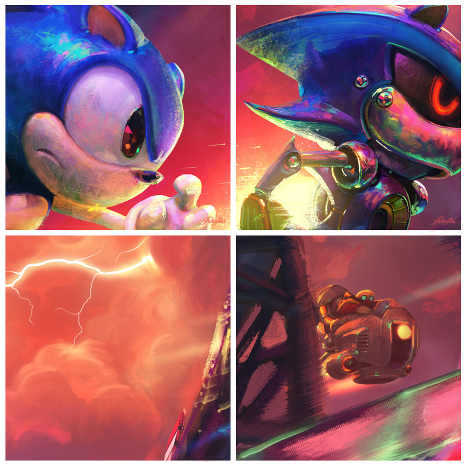 yoshiyaki:  Stardust Speedway . Sonic CD Fanart   glory days~ &lt;3