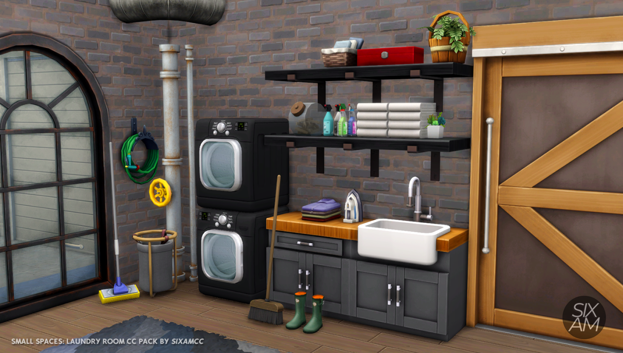 Small Spaces Laundry Room CC Pack For The Sims SIXAM CC