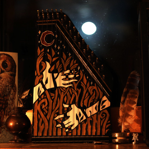 The Lunar Eclipse was last night…. perfect timing for tuning this Flower Blood Moon zither :)