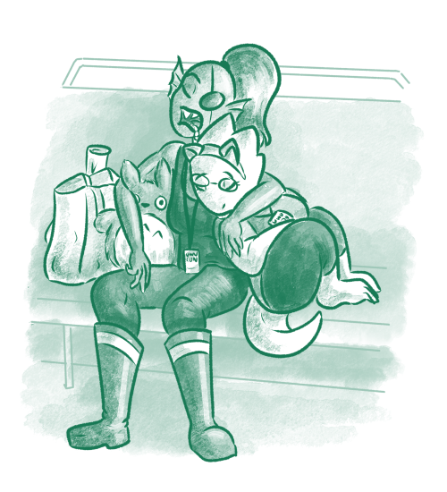 beckyhop:  Tested out some newly-bought brushes by drawing two OTPs and an OT3. ( My comic | My Patreon ) 