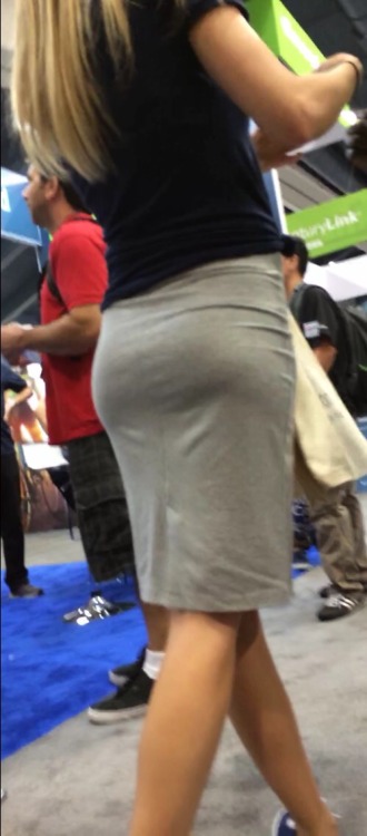 creepshotcandids:One of my ATF! Look at the super sexy booty highlighted by her skirt. Damn!