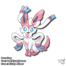 ask-richy-friends: Request Complete :D I could not make it directly from this drawing but I finished the drawing of the user Oc @weeklysylveon even so, I took about 2-3 Hours, besides, As not to draw Eevee and its evolutions, use images of help to be
