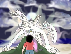 neobiohazard:  You are looking into the eyes of the beast. You see: The Cluster I know that this is an SU pic after I said my hiatus started, but I had this idea, and had to draw it. (The rest is just me rambling, so you don’t have to read it) Welp,