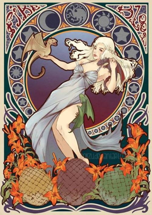 Daenerys Stormborn Targaryen by  Alphonse Mucha