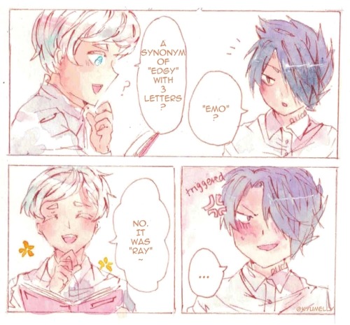 Dumb comics of Ray and Norman teasing each other-