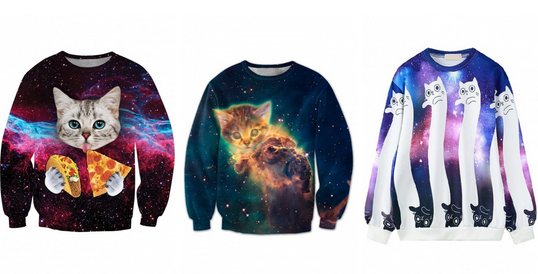 coolcowboyfire: Galaxy and Cats Sweatshirts (30% Off)  Galaxy -  Galaxy -  Galaxy
