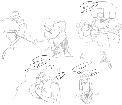 gemshipartwork:  I love drawing emotional Pearl. I like to think that Pearl and Amethyst got into a lot of fights which resulted in Amethyst getting reckless in battle and possibly gets hurt to the point of going back into her gem. Which causes Pearl