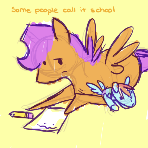 itsthatscootaloo:  my mom said if i kept failing tests i’d be grounded for life because she doesn’t understand the importance of GRAND ADVENTURES   >w<