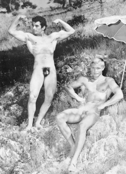 vintagemaleerotica:  International Nudist Sun #2 page 16.Frank Hollfelder &amp; Zaro Rossi, unknown photographer1965 