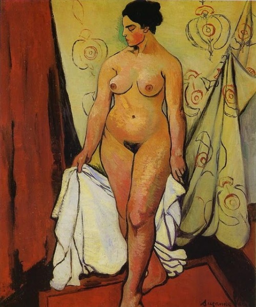 suzanne-valadon: Nude Woman with Drapery, 1919, Suzanne ValadonMedium: oil,canvas