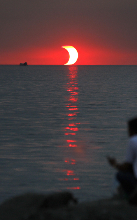 scientistmary:  Partial solar eclipse over porn pictures