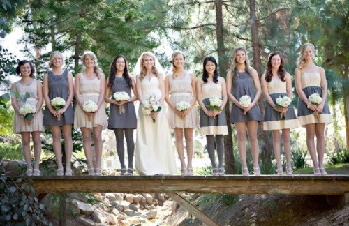 Brides’ wearing tights.