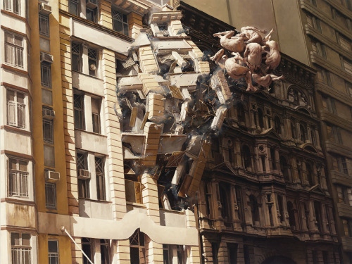 Cluster and Pale Memory. Jeremy Geddes. Oil on board. 44.5 x 44.5 inches (113 x 113 cm), 48 x 48 x 2