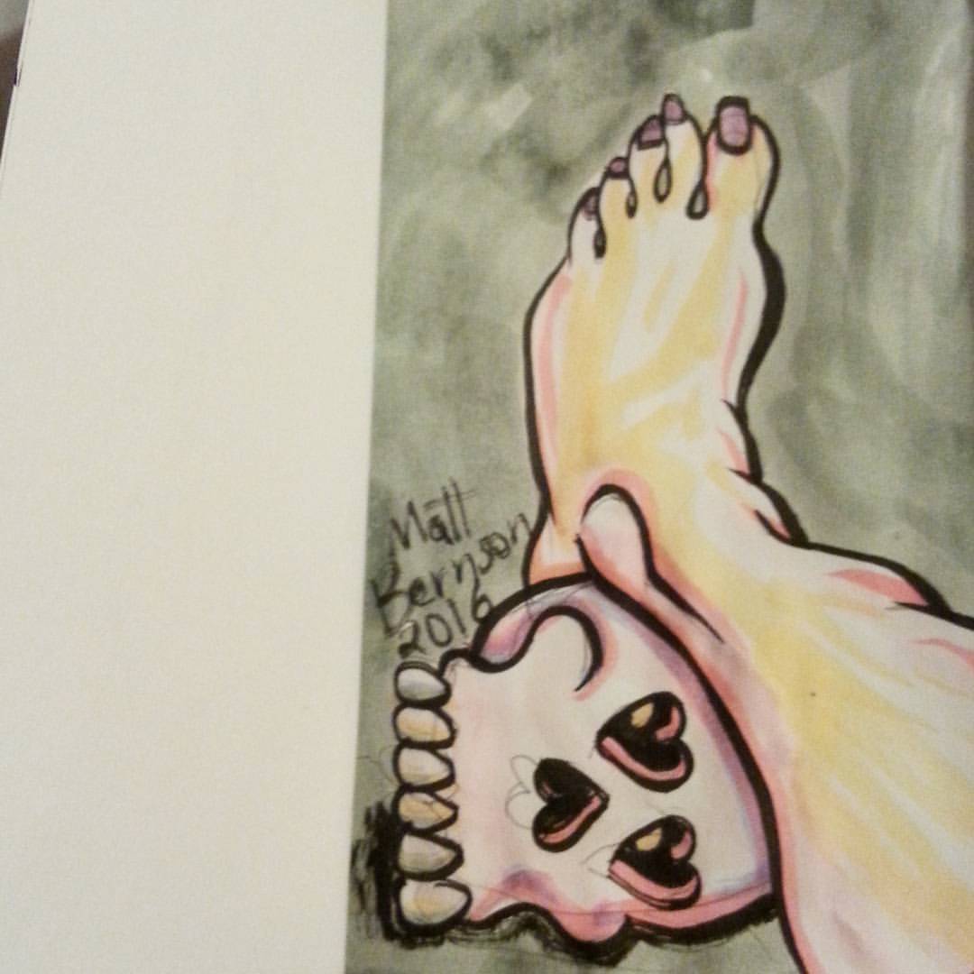 Why draw a foot and blanket when you can draw a foot and skull. #foot #inktober #art