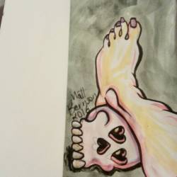 Why Draw A Foot And Blanket When You Can Draw A Foot And Skull. #Foot #Inktober #Art