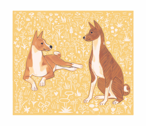 Gift for my buds I stayed with when in Sweden the other week, of their two Basenji dogs!I’m trying t