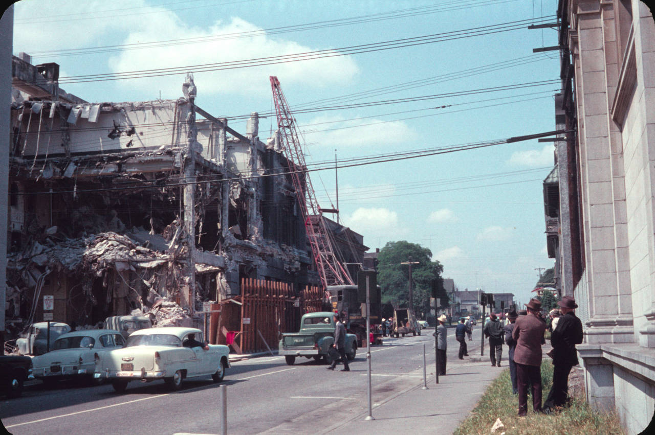 pasttensevancouver:  Cordova Street, Friday 27 July 1956 Demolition of the old police