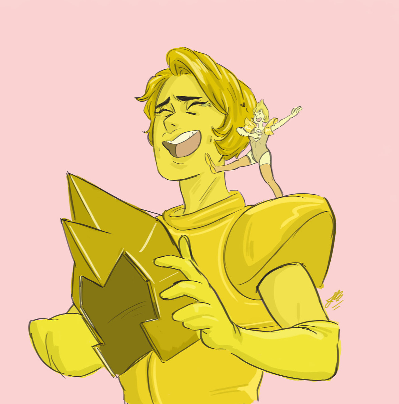 ijessbest:Just a dumb little doodle of Yellow Diamond and Yellow Pearl..and I like
