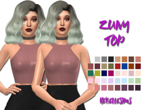 rebellesims: [TS4] Zuny Top I always liked this top and I decided to edit it a little. I’m cur