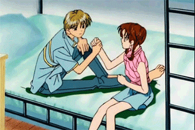 Love between Miki and Yuu in Marmalade Boy.  - Episode 72.