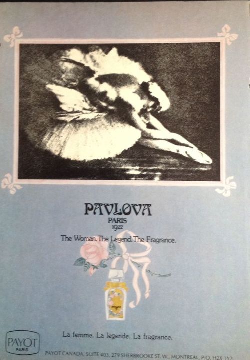 fairytaleprincesse: pavlova by payot, paris, 1922 ~ top notes: mandarin orange, cassia, raspberry, g