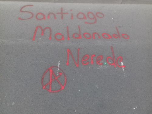 Saxony-Anhalt, Germany: Graffiti for Disappeared Anarchist Comrade Santiago Maldonado#UnMesSinSantia